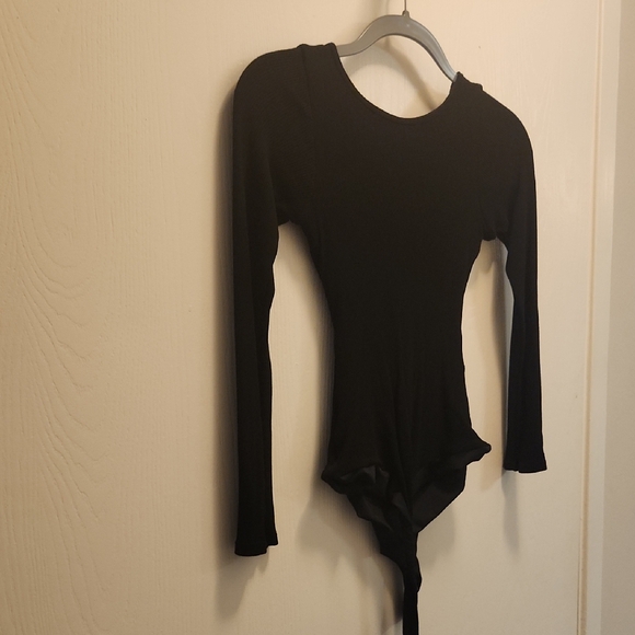 Klassy Network Black Long Sleeve Henley Bramisuit Bodysuit Size Medium - Picture 6 of 6